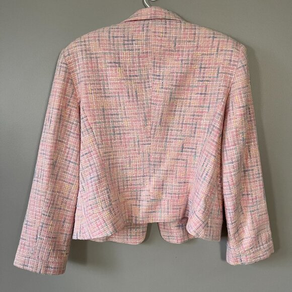 Y2K pink tweed skirt suit Set - Picture 4 of 10